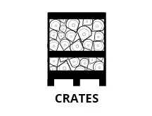 Crates black and white icon