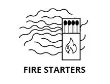 fire starters black and white icon