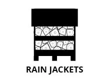 Rain jackets black and white icon