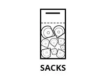 Sacks black and white icon