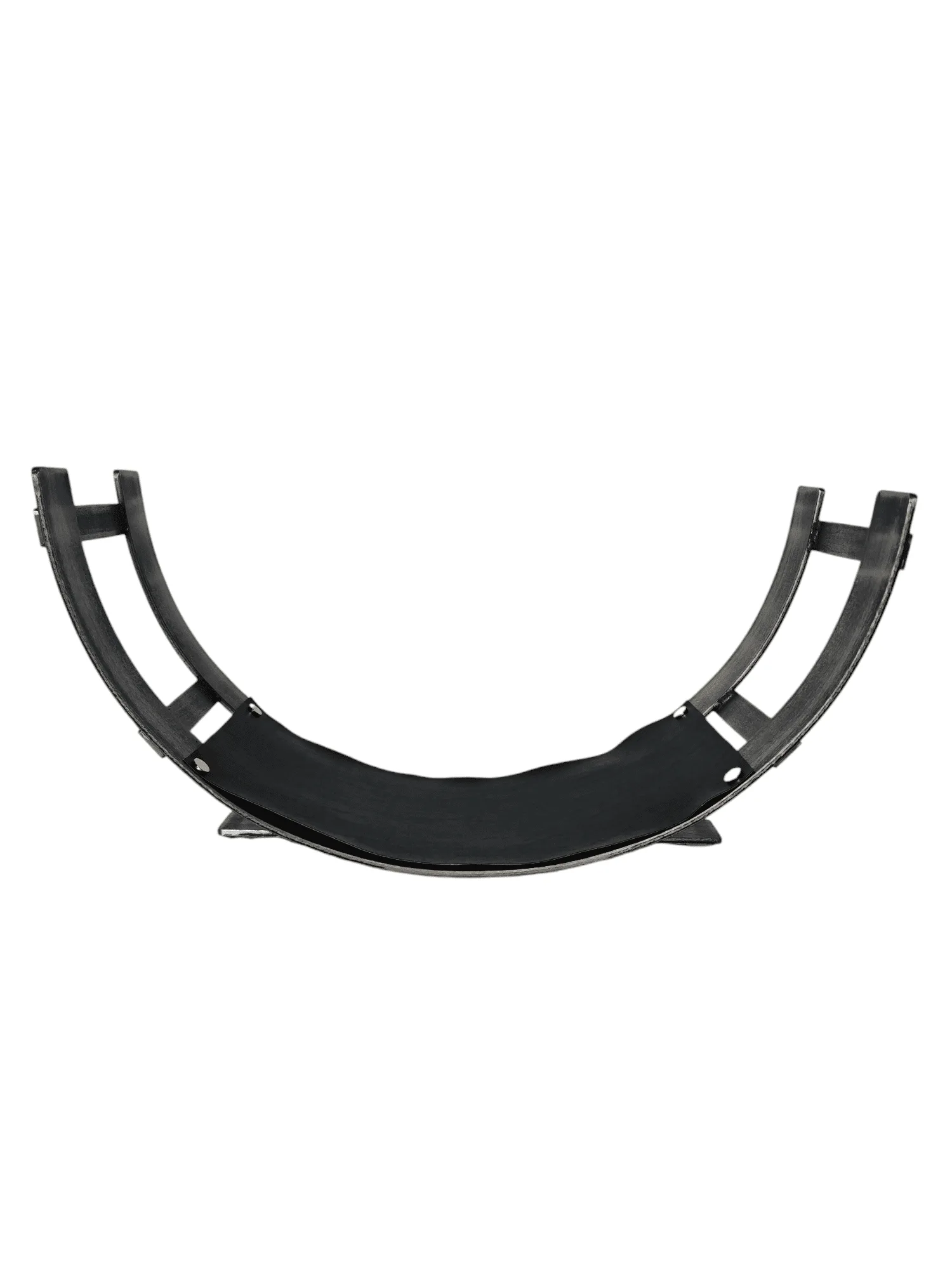 A solid steel log holding crescent