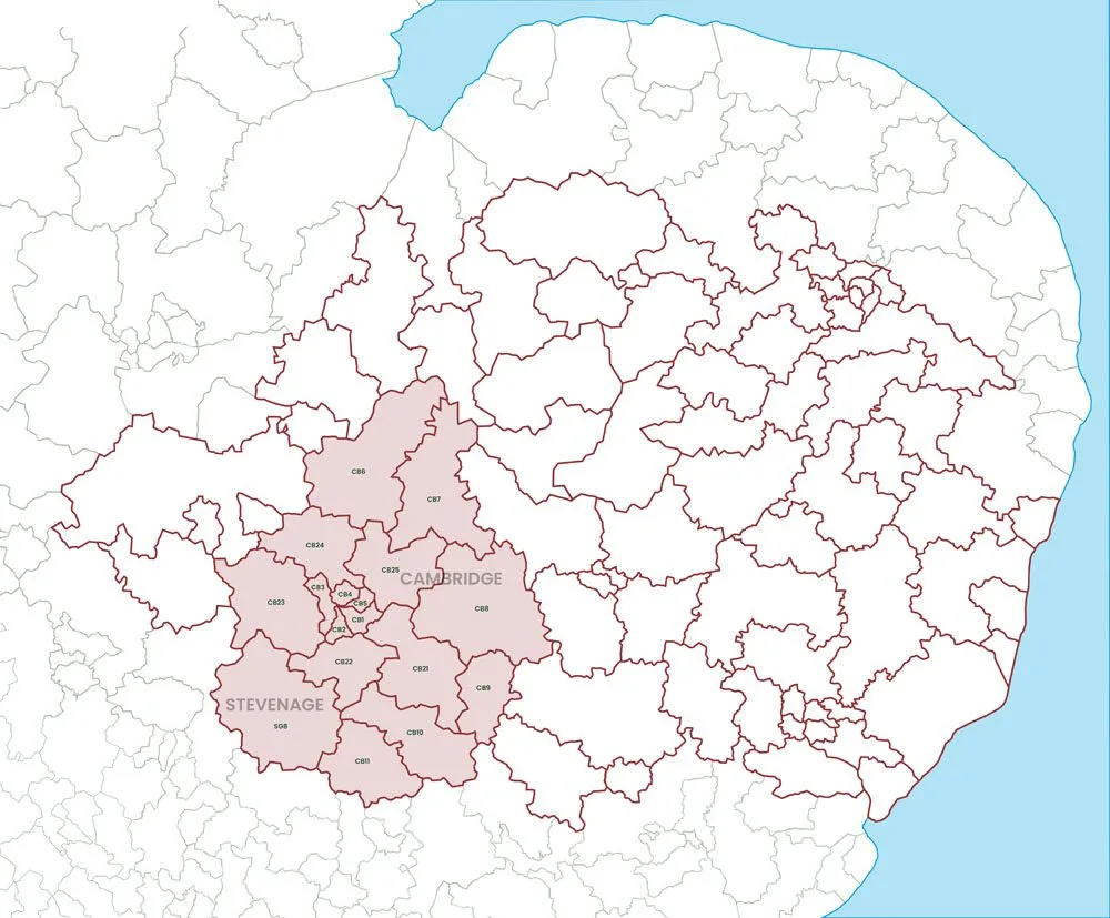 Opulence Stoves Cambridge Delivery Area